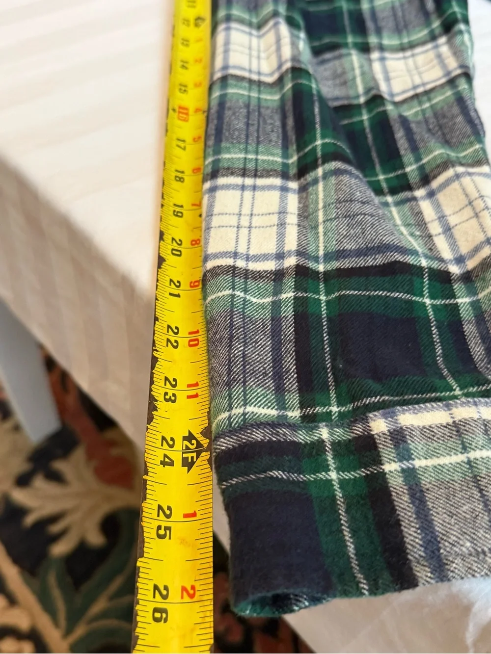 Vintage J Crew Brand Men's Green & Navy Plaid Flannel Shirt, Classic, Size L